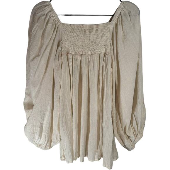 NWT Jen's Pirate Booty Mercury Blouse Jibarita Natural White Cotton Gauze Medium - Picture 6 of 10